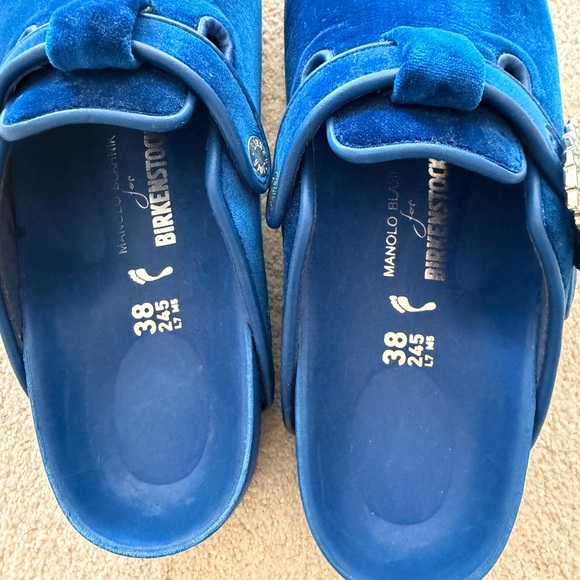 Manila Blahnik x Birkenstock Velvet Crystal Embellishment Mules. Never worn. - Picture 4 of 6